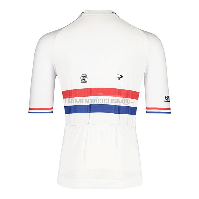 Abbigliamento Ciclismo British Champion Ineos Manica Corta 2022 Blu Bianco